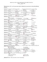 KIỂM TRA CHẤT LƯỢNG TRUNG HỌC PHỔ THÔNG NĂM 2010 Môn thi : TIẾNG ANH doc