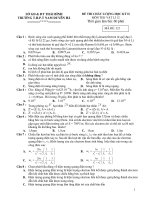 ĐỀ THI CHẤT LƯỢNG HỌC KỲ II MÔN THI: VẬT LÍ 12- MÃ ĐỀ: 321 docx