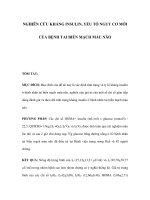 NGHIÊN CỨU KHÁNG INSULIN, YẾU TỐ NGUY CƠ MỚI CỦA BỆNH TAI BIẾN MẠCH MÁU NÃO pptx