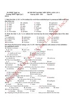 ĐỀ THI THỬ ĐẠI HỌC MÔN TIẾNG ANH LẦN I Năm học 2010 – 2011 ĐỀ 01 ppt