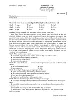 ĐỀ THI HỌC KỲ II MÔN TIẾNG ANH 12 - Mã đề thi 486 docx