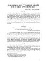 Áp lực khoang và DELTA P(°) trong chuẩn đoán sớm chèn ép khoang cấp tính ở cẳng chân pot