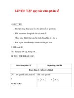 Giáo án môn Toán lớp 6 : Tên bài dạy : LUYỆN TẬP quy tắc chia phân số potx