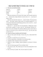 BÀI TẬP BỔ TRỢ VÀ NÂNG CAO - UNIT 10 potx