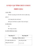 Giáo án môn Toán lớp 6 : Tên bài dạy : LUYỆN TẬP TÍNH CHẤT CƠ BẢN PHÉP CỘNG pps