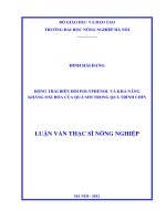 động thái biến đổi polyphenol và khả năng kháng oxi hoá của quả sim trong quá trình chín