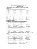 ĐỀ THI THỬ ĐẠI HỌC LẦN 12 - Mã đề thi số 001 MÔN:TIẾNG ANH pps