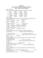 ĐỀ LUYỆN THI THỬ ĐẠI HỌC NĂM 2011 MÔN : TIẾNG ANH – ĐỀ SỐ 10 docx