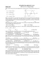 ĐỀ KIỂM TRA ĐỊNH KỲ LẦN I Mã đề: 104 pptx