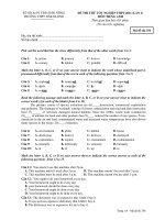 ĐỀ THI THỬ TỐT NGHIỆP THPT 2011 (LẦN 1) MÔN TIẾNG ANH - Mã đề thi 356 docx