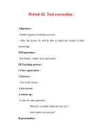 Giáo án Anh văn lớp 7 : Tên bài dạy : Period 42. Test correction . pdf