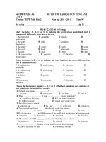 ĐỀ THI THỬ ĐẠI HỌC MÔN TIẾNG ANH Năm học 2010 – 2011 Mã đề 123 doc