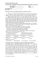 ĐỀ THI THỬ TỐT NGHIỆP TRUNG HỌC PHỔ THÔNG MÔN TIẾNG ANH - ĐỀ 2 pptx