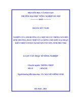 nghiên cứu ảnh hưởng của một số cây trồng xen đến sinh trưởng, phát triển của giống chè ldp1 giai đoạn kiến thiết cơ bản tại huyện tân sơn, tỉnh phú thọ