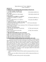 Final written test of 1st term - MÃ ĐỀ: 127 ppt