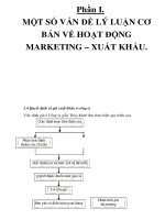 Phần I. MỘT SỐ VẤN ĐỀ LÝ LUẬN CƠ BẢN VỀ HOẠT ĐỘNG MARKETING – XUẤT KHẨU._P4 pps