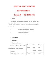 Giáo án Anh văn lớp 6 : Tên bài dạy : UNIT 16 . MAN AND THE ENVIROMENT Lesson 5 pot