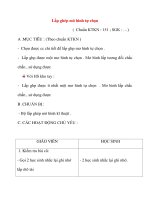 Giáo án môn Kỹ Thuật: Lắp ghép mô hình tự chọn docx