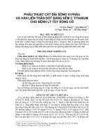 PHẪU THUẬT CẮT ĐĨA SỐNG VI PHẪU VÀ HÀN LIÊN THÂN ĐỐT BẰNG NÊM C TITANIUM CHO BỆNH LÝ TỦY SỐNG CỔ ppt