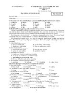 ĐỀ KIỂM TRA GIỮA KỲ I - NĂM HỌC 2010 - 2011 MÔN: TIẾNG ANH docx