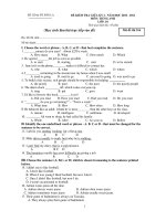 ĐỀ KIỂM TRA GIỮA KỲ I - NĂM HỌC 2010 - 2011 MÔN: TIẾNG ANH - Mã đề thi 316 pot