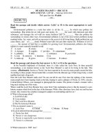 ĐỀ KIỂM TRA ĐỢT I HỌC KỲ II MÔN ANH VĂN : LỚP 12 - MÃ ĐỀ 723 pptx