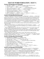 TEST ON WORD FORMATION ( TEST 9 ) potx