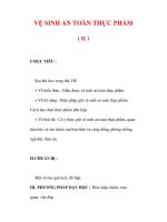 Giáo án Công nghệ lớp 6 : Tên bài dạy : VỆ SINH AN TOÀN THỰC PHẨM ( tt ) pdf