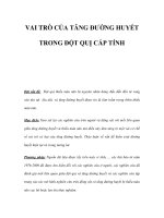 VAI TRÒ CỦA TĂNG ĐƯỜNG HUYẾT TRONG ĐỘT QUỊ CẤP TÍNH pptx