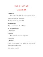 Giáo án Anh văn lớp 7 : Tên bài dạy : Unit 12 : Let’s eat! Lesson 5: B4. ppt