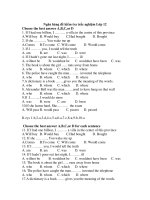 Ngân hàng đề kiểm tra trắc nghiệm Lớp 12 doc