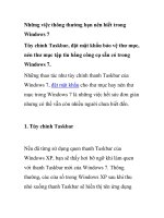 Những việc thông thường bạn nên biết trong Windows 7 Tùy chỉnh Taskbar, đặt mật potx