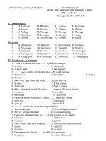 ĐỀ THI ĐỀ XUẤT ĐỀ THI CHỌN HỌC SINH GIỎI TỈNH LỚP 12 THPT Môn : Anh văn pps