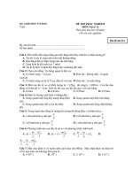 ĐỀ THI TRẮC NGHIỆM MÔN Vật lý 12 - Mã đề thi 312 pptx