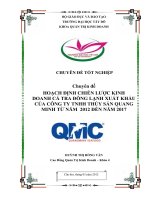 HOẠCH ĐỊNH CHIẾN LƯỢC KINH DOANH CÁ TRA ĐÔNG LẠNH XUẤT KHẨU CỦA CÔNG TY TNHH THỦY SẢN QUANG MINH TỪ NĂM  2012 ĐẾN NĂM 2017