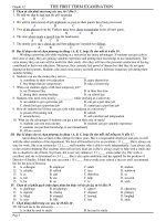 THE FIRST TERM EXAMINATION - TEST 4 doc