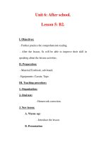 Giáo án Anh văn lớp 7 : Tên bài dạy : Unit 6: After school. Lesson 5: B2. potx