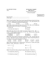 ĐỀ THI TRẮC NGHIỆM MÔN Vật lý 12 - Mã đề thi 271 doc