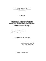 Ứng dụng của lý thuyết nevanlinna cho phương trình vi phân và điểm bất động của hàm nguyên siêu việt