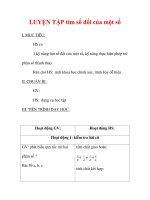 Giáo án môn Toán lớp 6 : Tên bài dạy : LUYỆN TẬP tìm số đối của một số docx