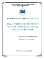 ỨNG DỤNG LÝ THUYẾT PHÂN BỐ VÀ ĐO LƯỜNG CÔNG VIỆC TẠI CÔNG TY VINAPACKINK