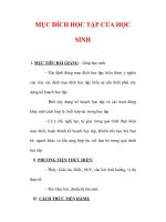 Giáo án Giáo dục công dân lớp 6 : Tên bài dạy : MỤC ĐÍCH HỌC TẬP CỦA HỌC SINH pptx