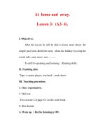 Giáo án Anh văn lớp 7 : Tên bài dạy : At home and away. Lesson 3: (A3- 4) pdf