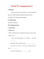 Giáo án Anh văn lớp 7 : Tên bài dạy : Period 78: Language focus 4. pot