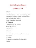 Giáo án Anh văn lớp 7 : Tên bài dạy : Unit 16: People and places. Lesson 2: A3 - 4. pps