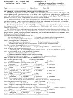 ĐỀ THI HỌC KỲ II MÔN TIẾNG ANH – Code: 125 docx