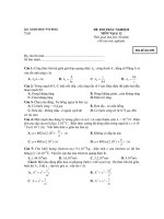 ĐỀ THI TRẮC NGHIỆM MÔN Vật lý 12 - Mã đề thi 698 docx