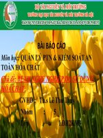 BỆNH NGHỀ NGHIỆP DO SỬ DỤNG HÓA CHẤT