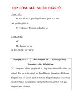 Giáo án môn Toán lớp 6 : Tên bài dạy : QUY ĐỒNG MẪU NHIỀU PHÂN SỐ ppt