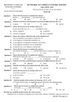 ĐỀ THI HỌC KỲ I KHỐI 12 NĂM HỌC 2010-2011 Môn: TIÊNG ANH - Mã đề 120 pptx